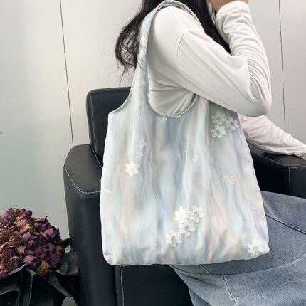 Ink Embroidery Canvas Tote Bag