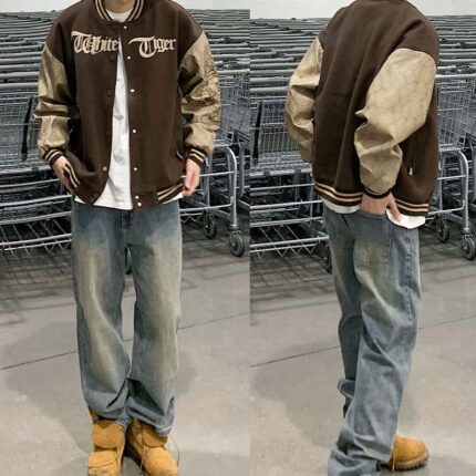 Vintage Washed Straight Leg Cargo Denim Jeans