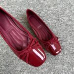 Red Patent Leather Bow Ballet Flats - Image 8