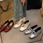 French Bow Lace-Up Mary Jane Flats for Women - Image 20
