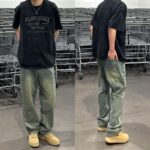 Vintage Washed Straight Leg Cargo Denim Jeans - Image 8