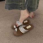 Roman Royal Toe Ring Flat Slippers for Women – Outdoor Sandals - Image 8