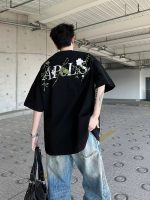 Men’s Street Retro Floral Embroidery Loose Tee - Image 6