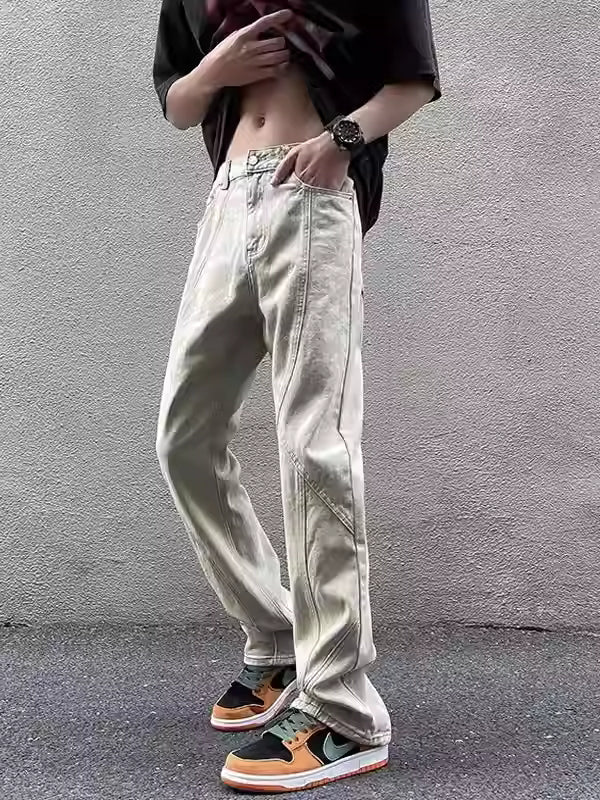 O1CN01MRvsOc2Esuc1SvRNG_crop_100_0_600_800___3457988801_jpg_q50_jpg Men’s Vintage Yellow Mud Wash Loose Straight Denim Pants - Image 1