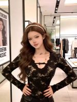 Women’s Slim Fit Lace V-Neck Pullover Top – 2026 Winter Long Sleeve Elegant Base Layer Shirt - Image 7