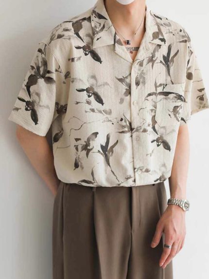 Retro Tie Dye Ice Silk Hawaiian Shirt