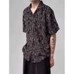 Elegant Floral Cuban Collar Ice Silk Shirt - Image 6