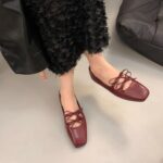 French Bow Lace-Up Mary Jane Flats for Women - Image 18