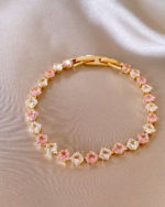 Pink Square Zircon Bracelet for Women