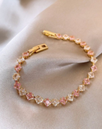 Pink Square Zircon Bracelet for Women - Image 3
