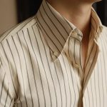 Men’s Casual Striped Long Sleeve Shirt -  Wrinkle-Resistant Slim Fit with Pointed Collar, Versatile Gentleman Shirt - Image 6