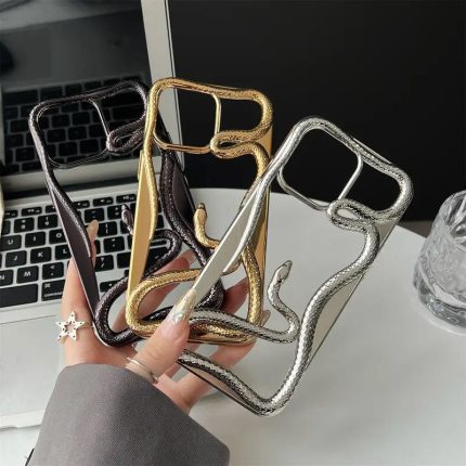 Electroplated Hollow Snake iPhone Case for iPhone, High-End Soft Case