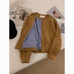 Korean Style Suede Short Jacket for Women – Fashionable Petite Outerwear Versatile Chic Top - Image 4