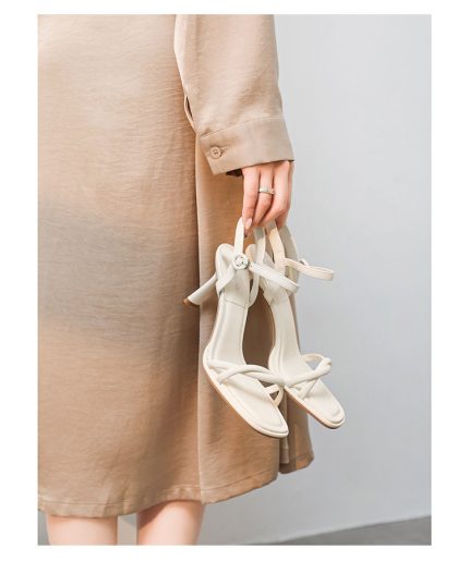 Simple style one-strap open toe sandals for women high heels stiletto not tiring your feet