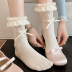 Lace Bow Ballet Socks - Image 4