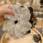 Organza Rhinestone Scrunchie - Image 6